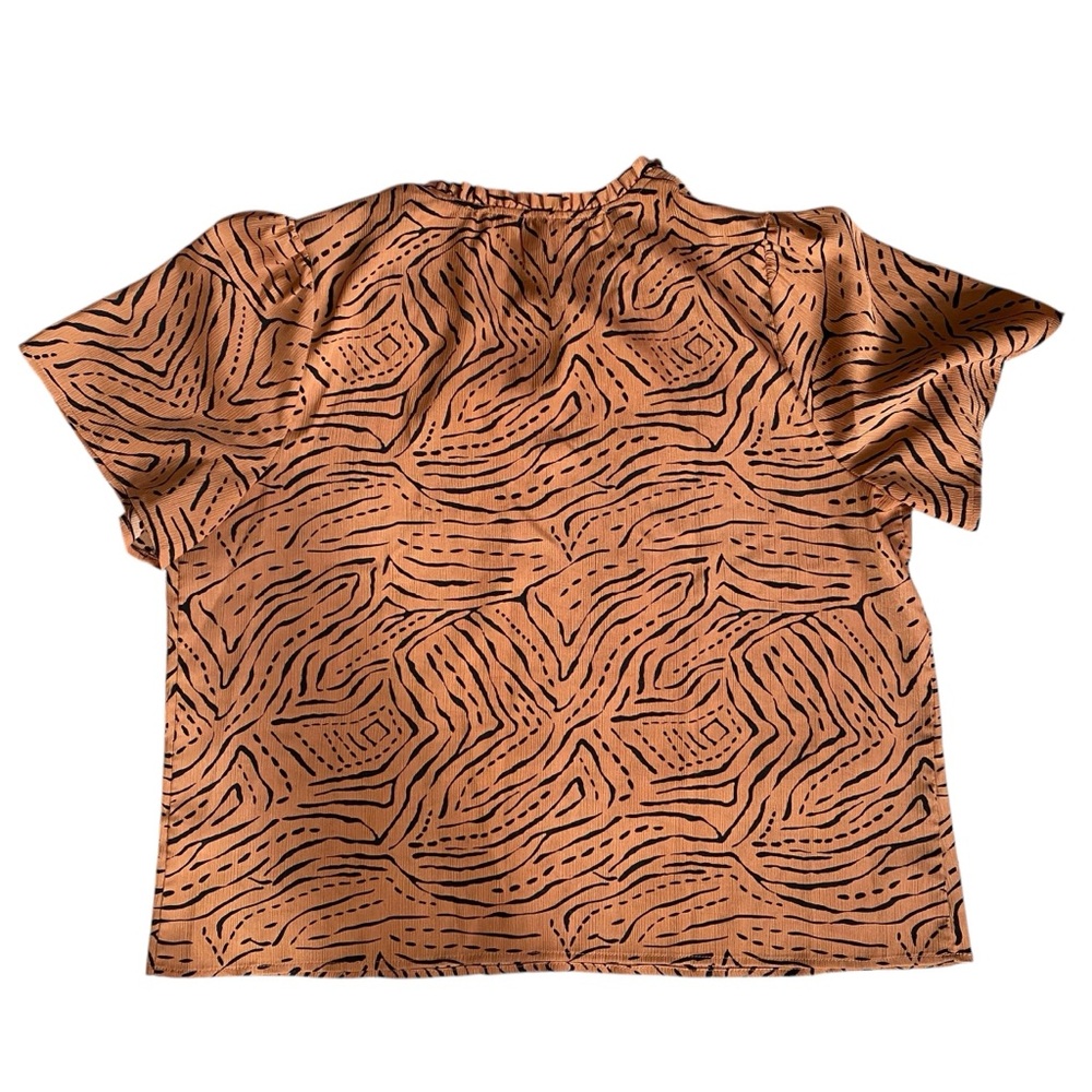 Nine West XXL Short Sleeve Tribal Gathered Tie T-shirt‎ - Picture 2 of 7